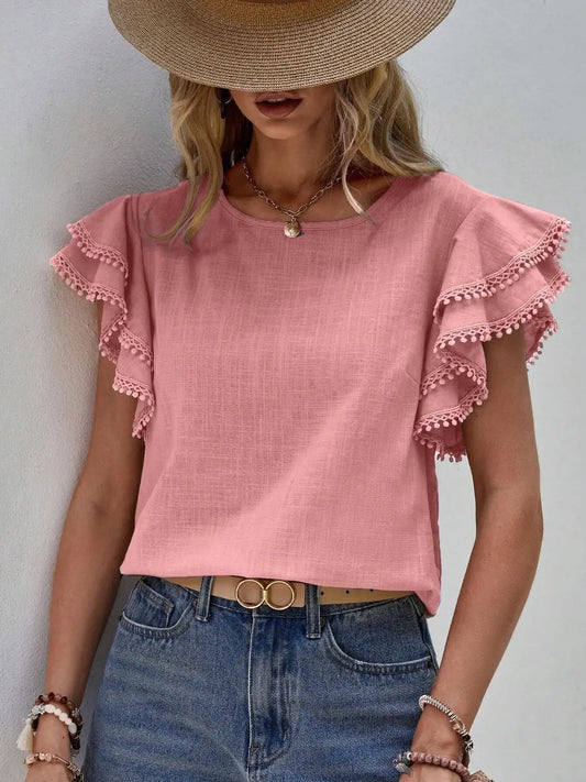 Women’s Ruffle Batwing Top