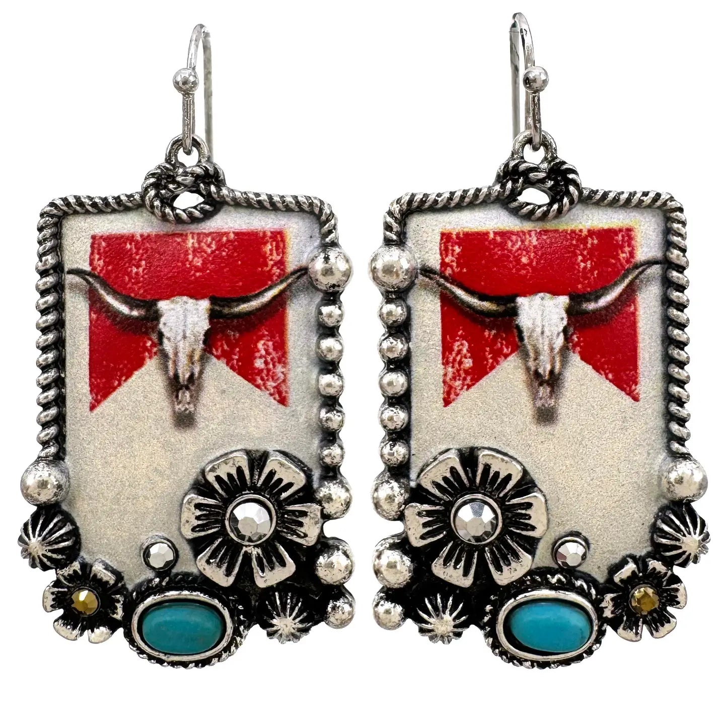 Longhorn Beer Western Earrings